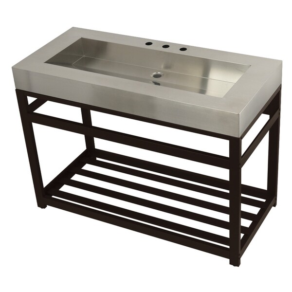 Fauceture 49" Stainless Steel Sink W/ Steel Console Sink Base, / Bronze KVSP4922A5 - main